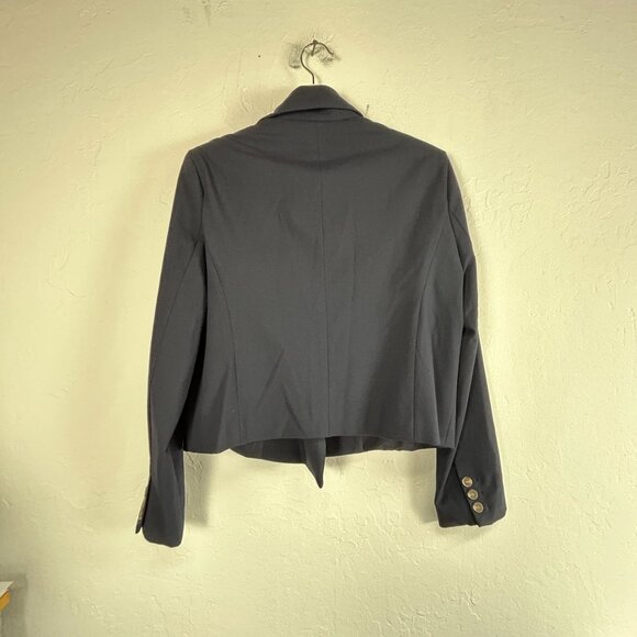 Joie Womens Double Breasted Blazer Medium Navy Notch Collar Stretch Lined New - Picture 2 of 7